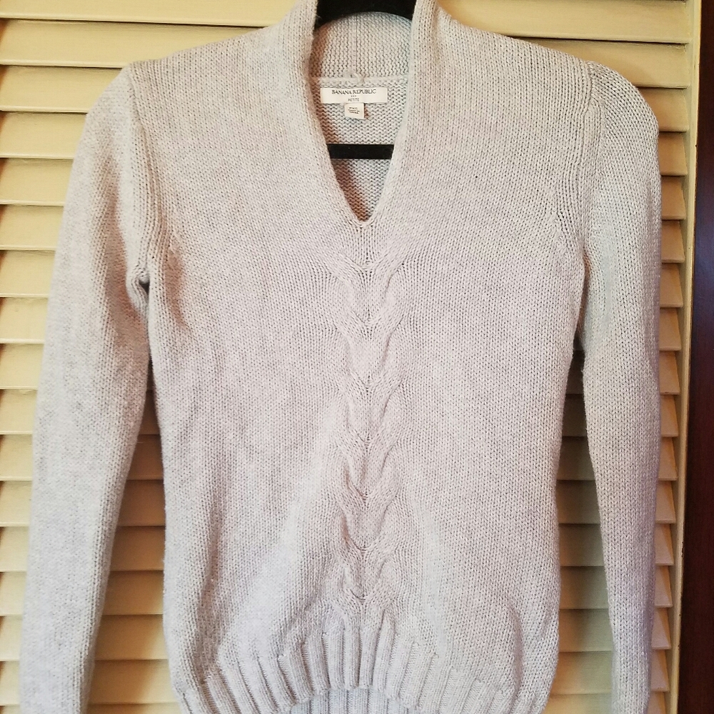 Light Grey Blue Banana Republic Sweater, Petite XS